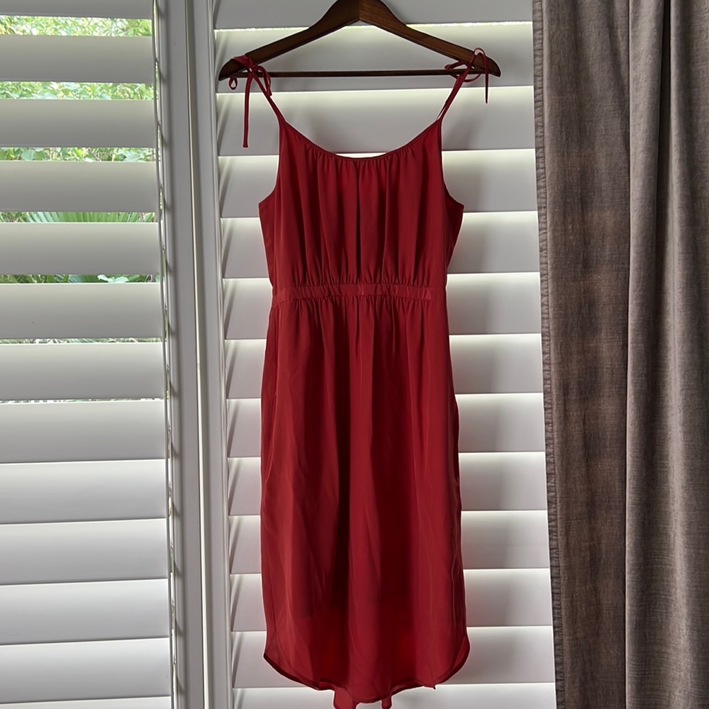 Madewell silk dress with pockets